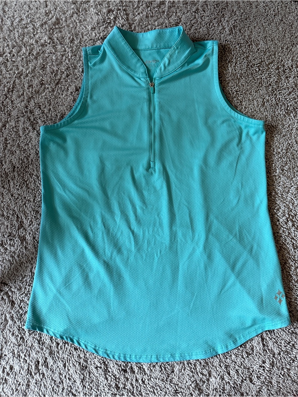 Jofit Aqua Sleeveless Zip Polo Tank